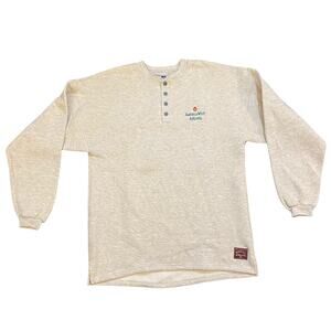 Vintage American West Airlines Thick Henley Sweatshirt